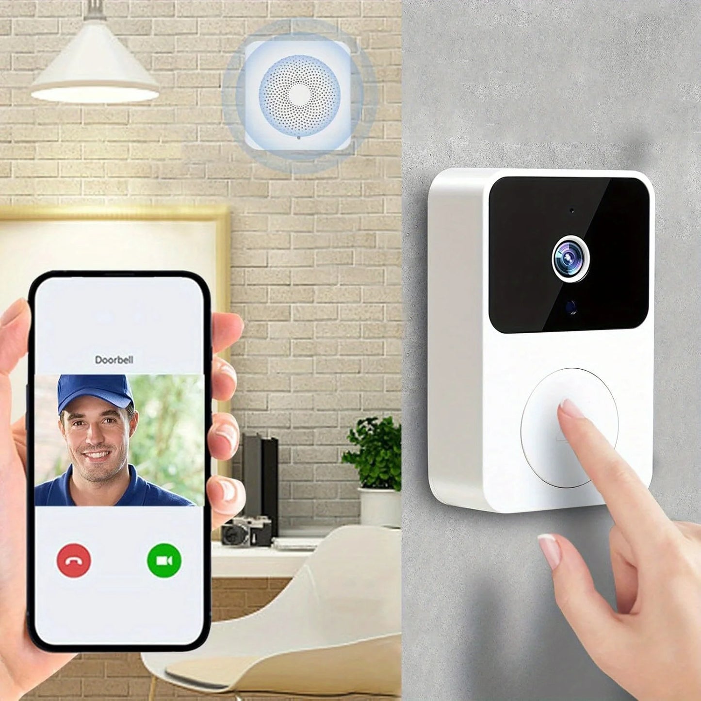Smart Video Doorbell Camera – See and Talk to Visitors from Your Phone