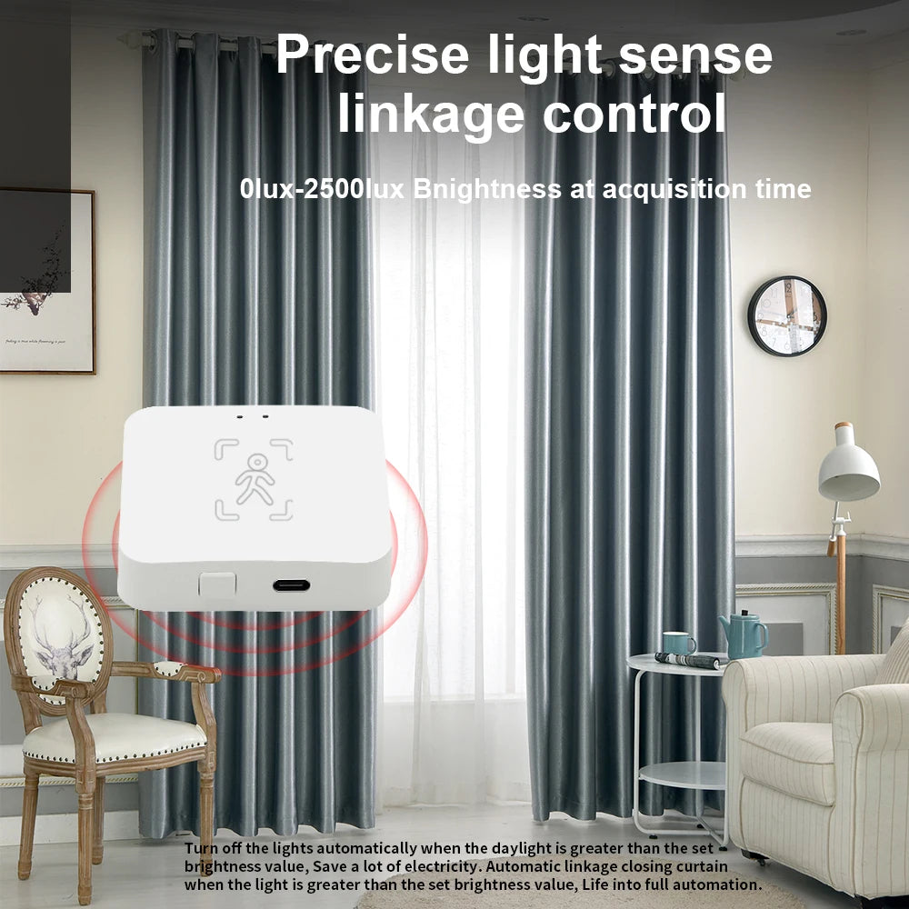 Wi-Fi Human Presence Sensor, mmWave Radar Motion & Static Detection with Light Sensor