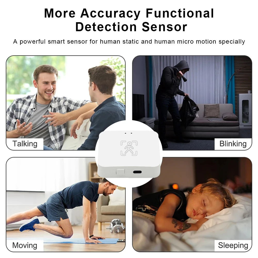 Wi-Fi Human Presence Sensor, mmWave Radar Motion & Static Detection with Light Sensor