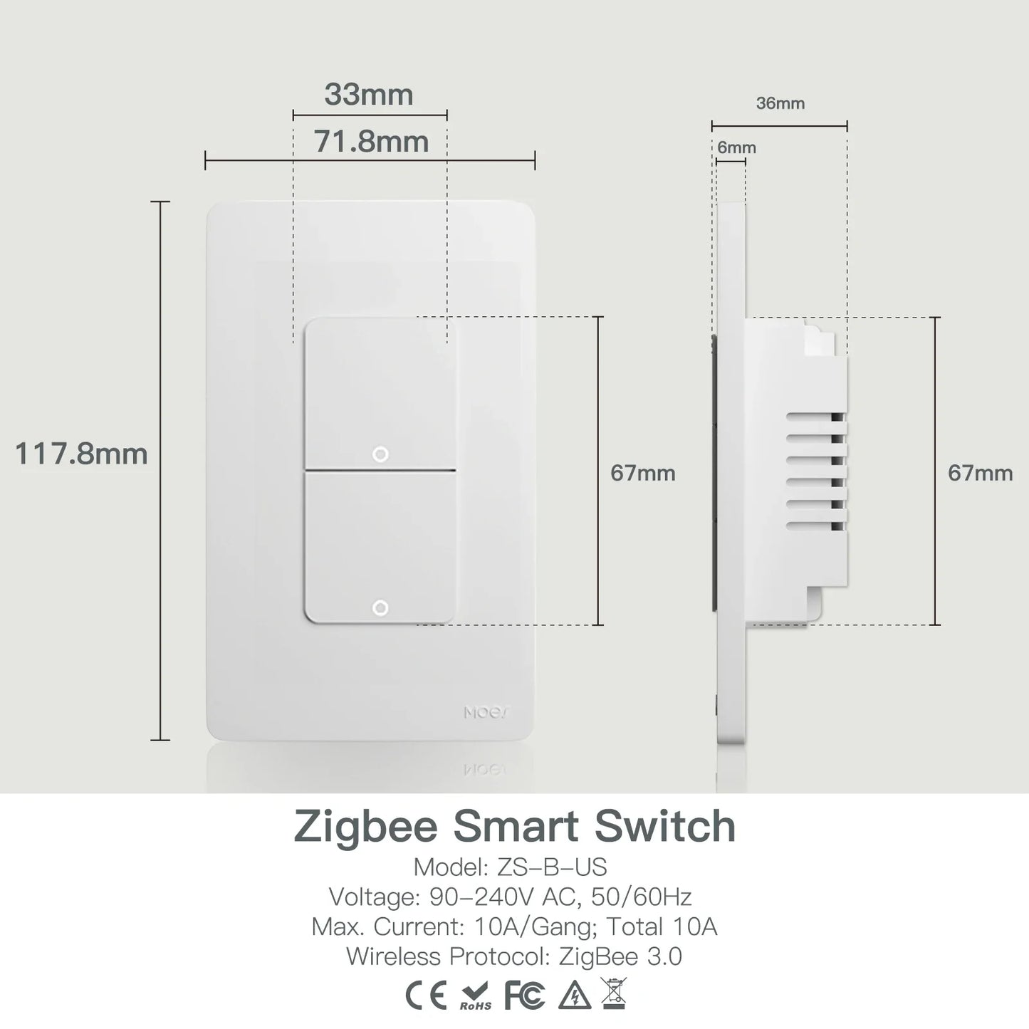 MOES ZigBee Smart Light Switch – Control Lights from Your Phone or Voice