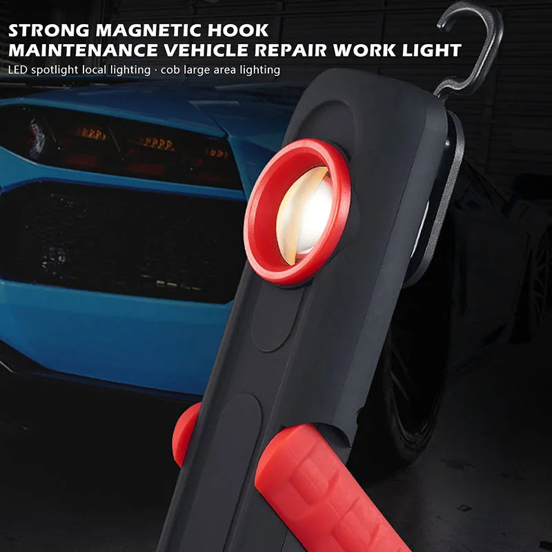 Car Detailing Inspection Light, 500 Lumen, 96 CRI, 3 Color Temperature (2700K, 4500K, 6500K), USB Work Lamp with Hook, 180° Tilting Bracket & Magnetic Base