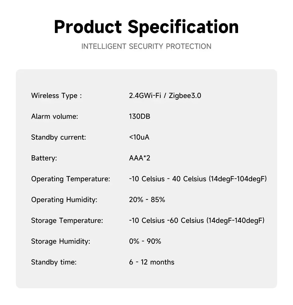 Smart Door & Window Sensor – 130dB Alarm for Instant Home Protection