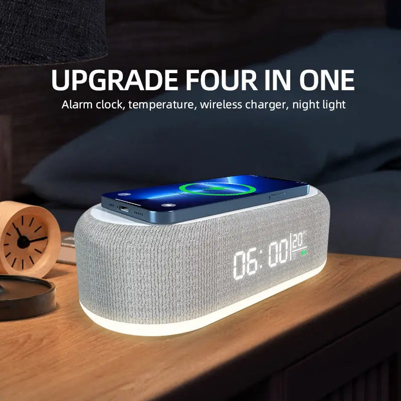 Digital Alarm Clock, Wireless Fast Charger, 15W