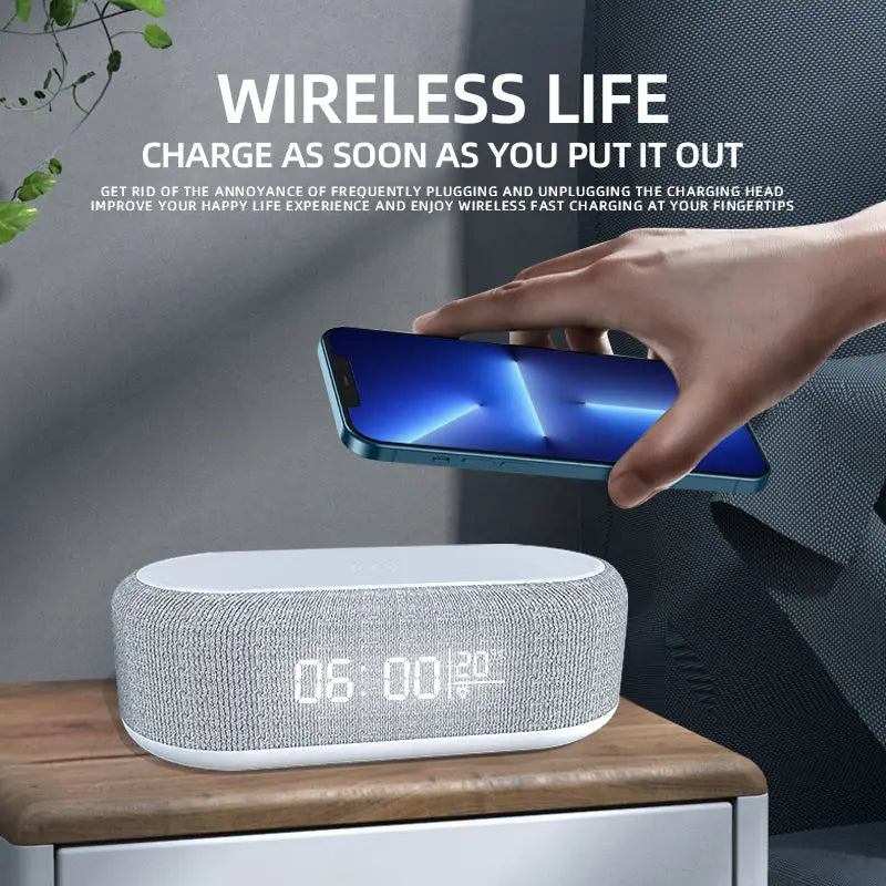 Digital Alarm Clock, Wireless Fast Charger, 15W