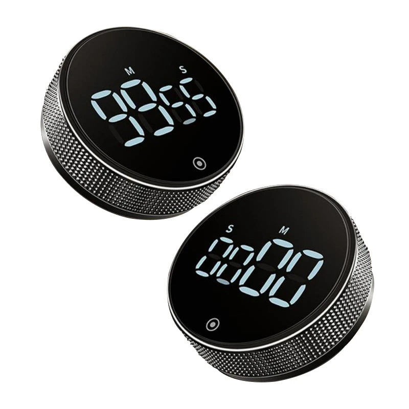 LED Digital Kitchen Timer, Magnetic, Rotating, Countdown with Alarm & Mute Mode