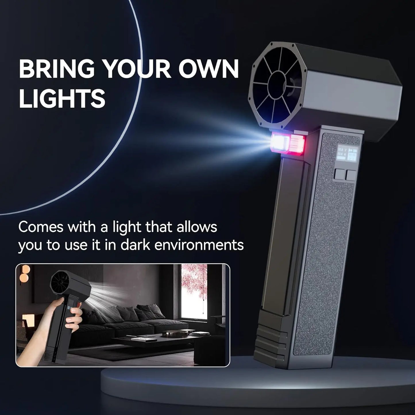 Booster TF64 Violent Handheld Turbo Jet Fan, 1600G Thrust, LED Light, 64MM Brushless Motor
