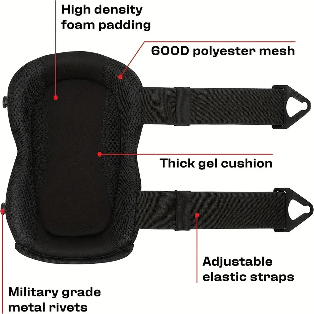 Professional Knee Pads, Thick Gel Cushion, Adjustable Straps for Construction, Gardening & Flooring Work