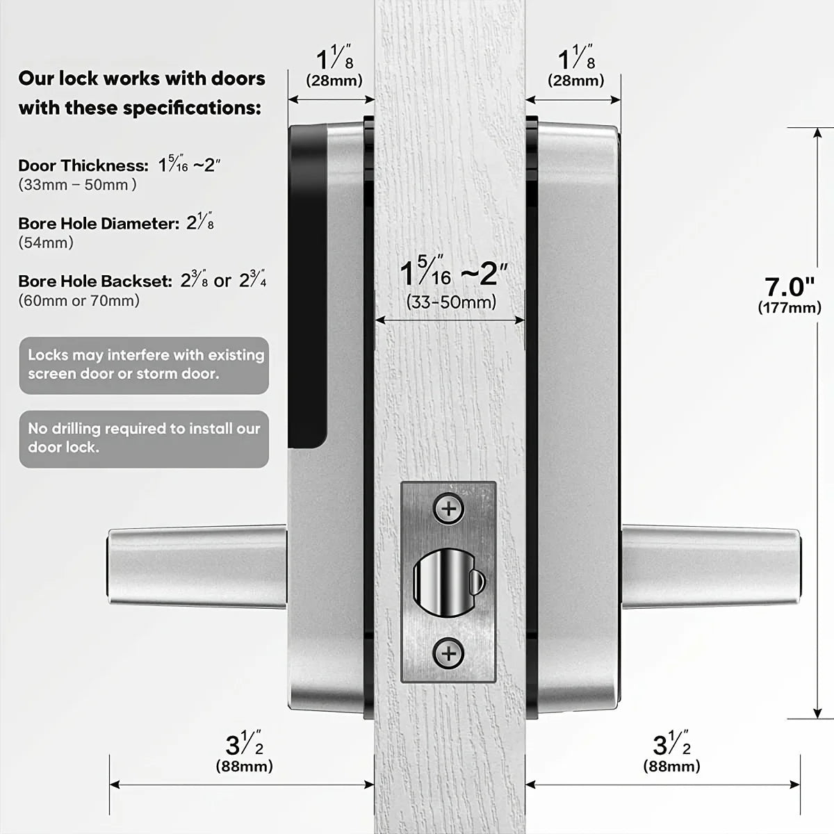 Smart Fingerprint Door Lock, 5-in-1 Keyless Entry, Waterproof, App & Voice Control, Ideal for Homes & Rentals