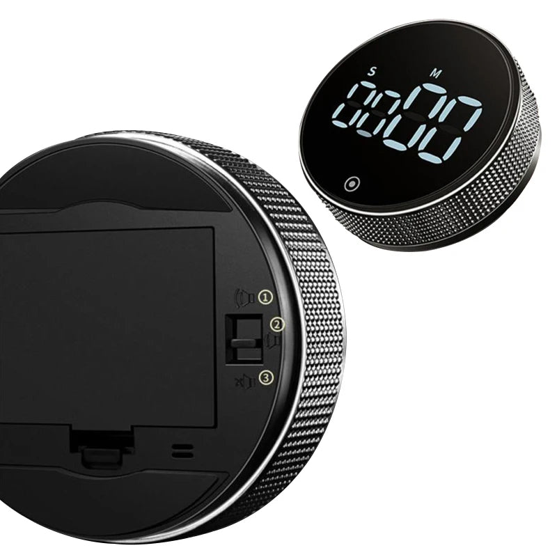 LED Digital Kitchen Timer, Magnetic, Rotating, Countdown with Alarm & Mute Mode
