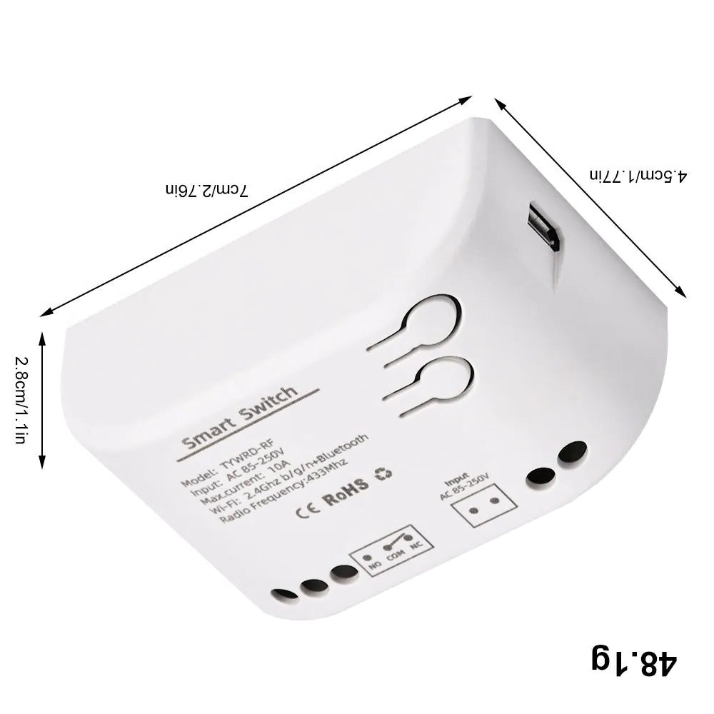 1CH Smart Wi-Fi Dry Contact Relay Remote Control Switch for Garage Doors, Gates & Smart Home