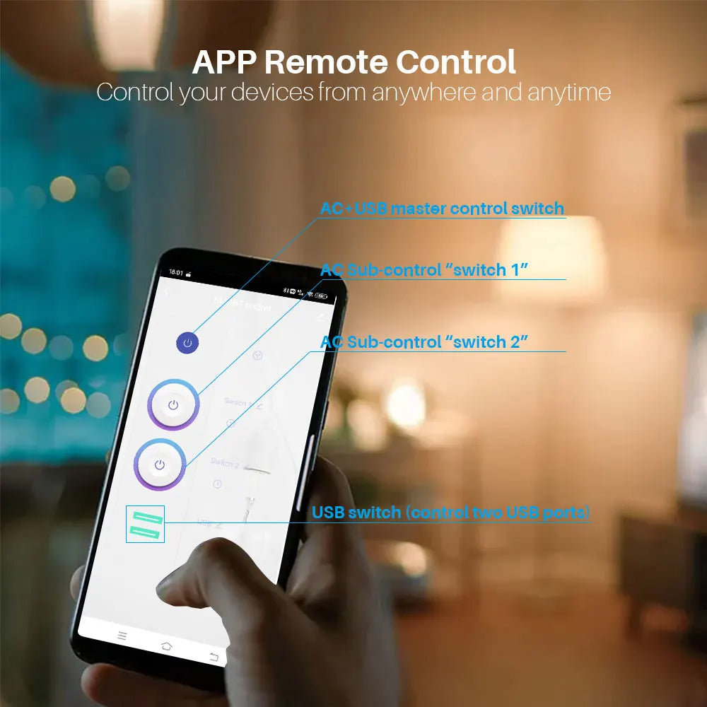 Smart Plug, Dual Outlet, 16A, Timer Function, Overload Protection, Voice & App Control