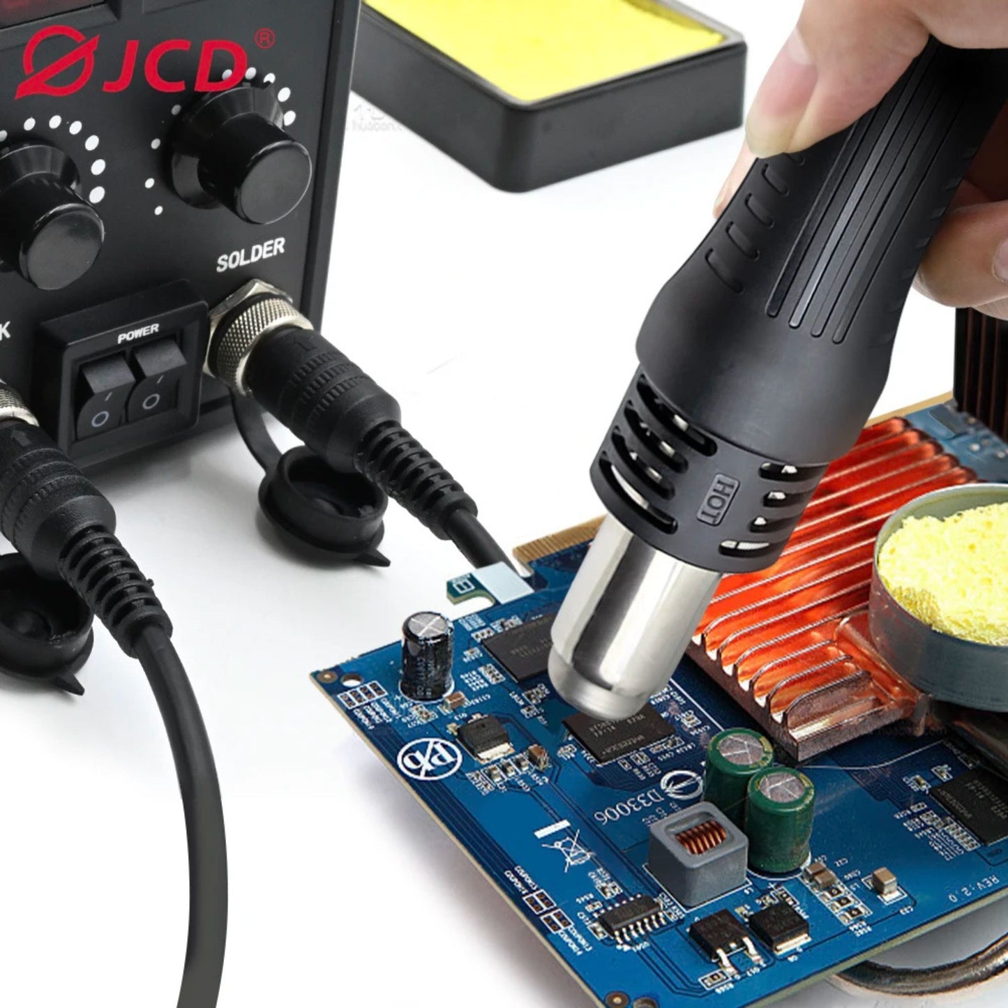 2 in 1 Soldering Station Kit, 750W with Hot Air Gun & Accessories