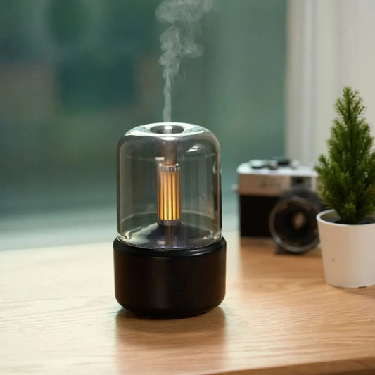 120ML Candle Glow Essential Oil Aromatherapy Diffuser, USB, Warm Light