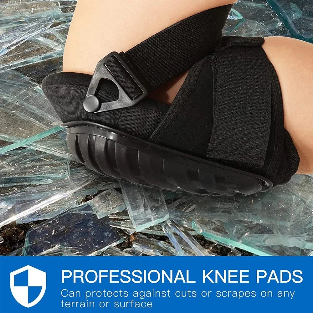 Professional Knee Pads, Thick Gel Cushion, Adjustable Straps for Construction, Gardening & Flooring Work