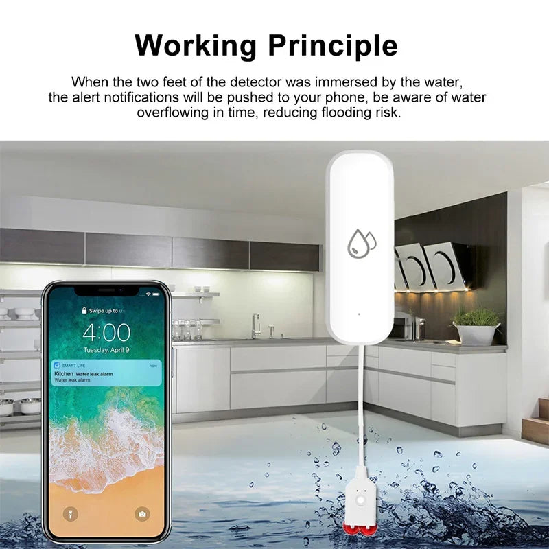 Wi-Fi Water Leak Sensor, Smart Home Protection with Instant Alerts