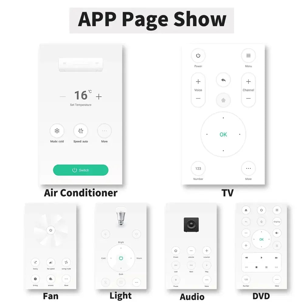 Wi-Fi Mini Smart IR Remote Control, App & Voice Control for TV & More