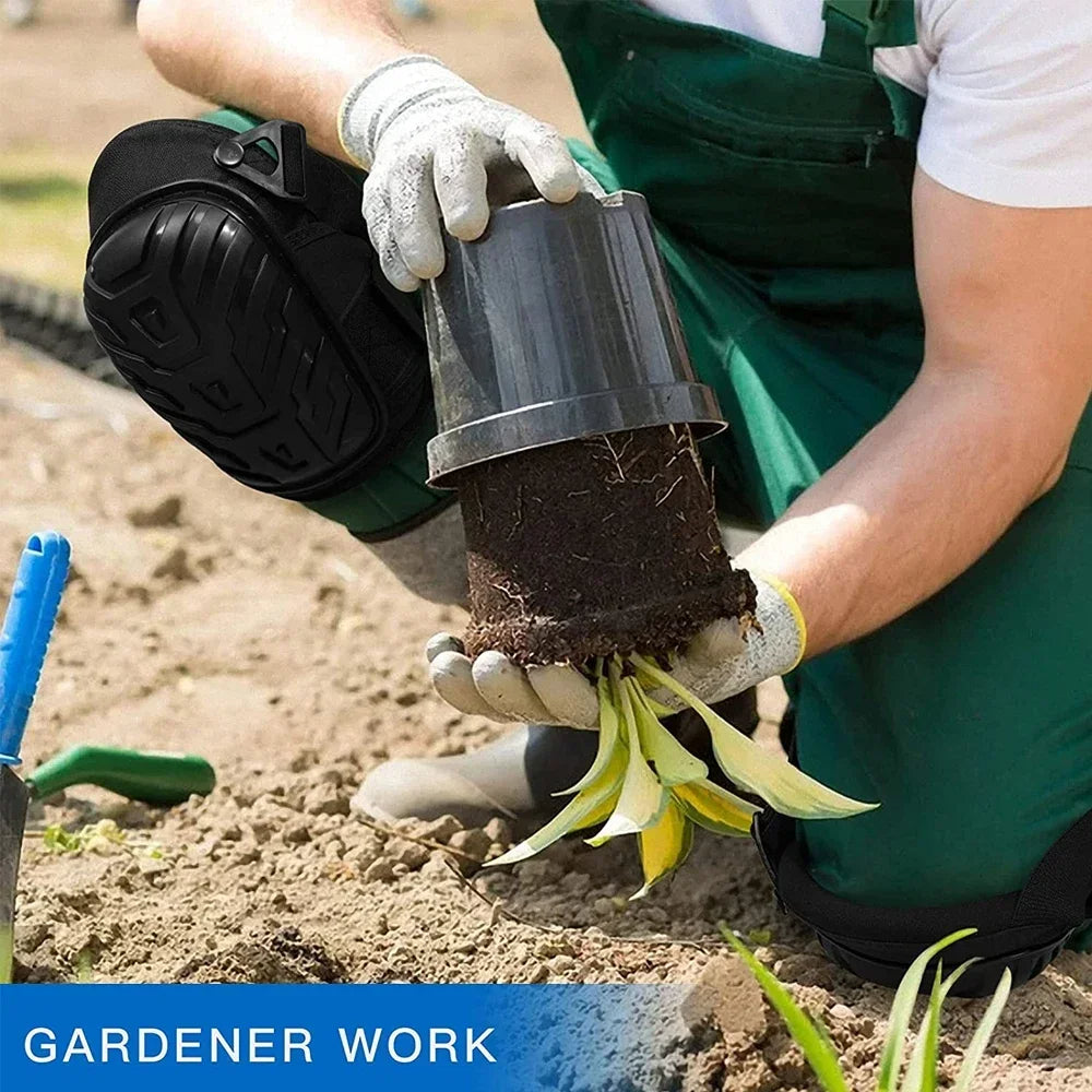 Professional Knee Pads, Thick Gel Cushion, Adjustable Straps for Construction, Gardening & Flooring Work