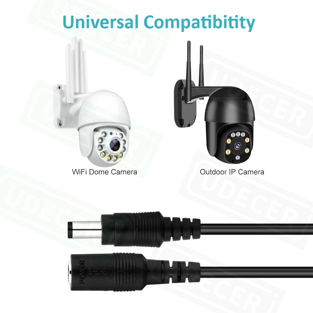 10M DC 12V Extension Power Cable for iCSee Security Cameras & Home Appliances