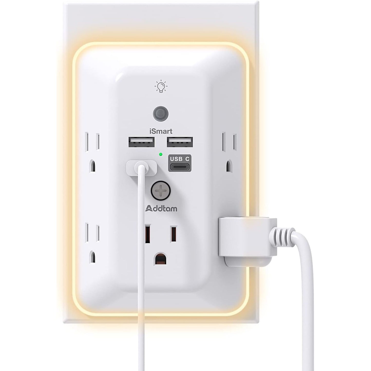 9-in-1 Outlet Extender Surge Protector with Night Light (Non Smart)
