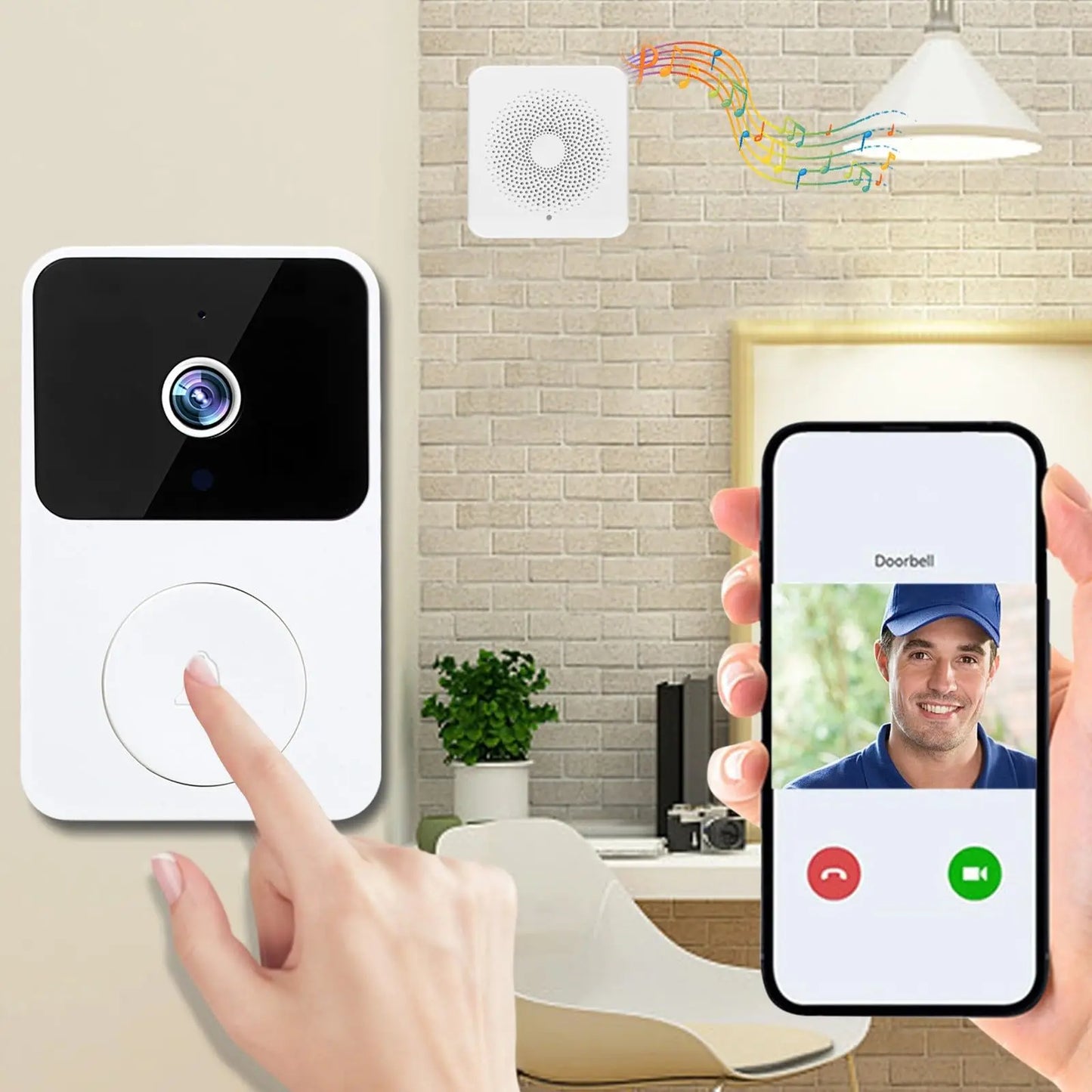 Wi-Fi Smart Video Doorbell Camera – See and Talk to Visitors from Your Phone