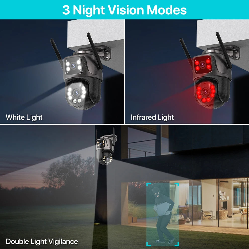 8MP Dual-Lens PTZ Security Camera – 360° AI Smart Protection Day & Night