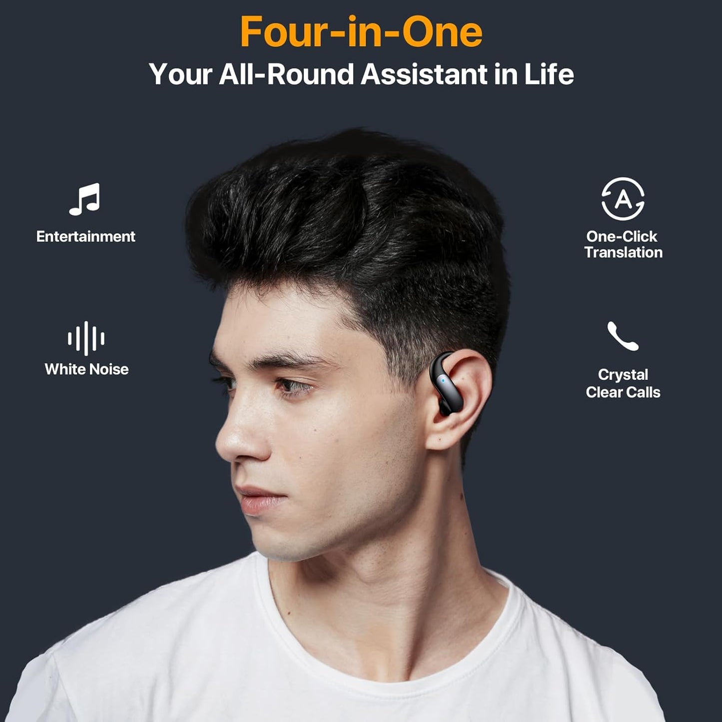 AI Wireless Translation Earbuds – 48H Playtime, IPX5 Waterproof, 144 Languages, Real-Time 4-in-1 Translator for Travel & Business