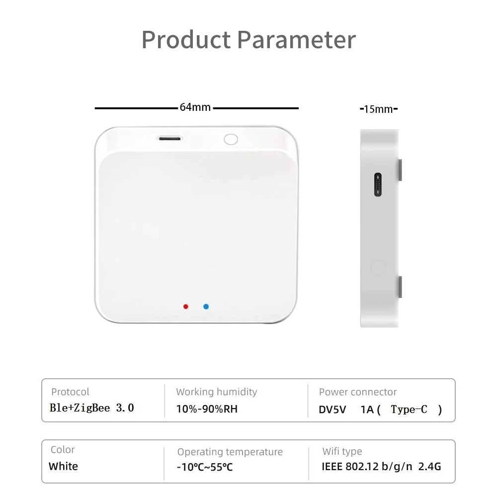 Zigbee 3.0 Bluetooth Gateway Hub, Easy Setup for Alexa & Google Home