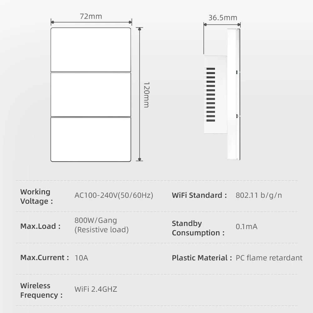 AVATTO Wi-Fi Smart Light Switch – Luxury Touch Control with Ambient LED Design for Modern Homes