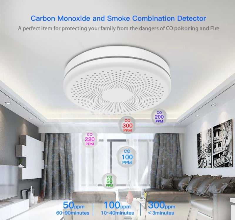 Smart Smoke and CO Detector - Two Life Saving Alerts in One Device