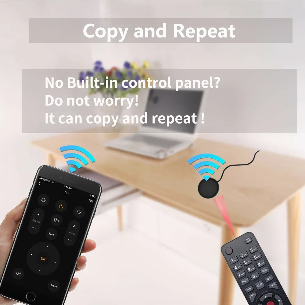 Wi-Fi Mini Smart IR Remote Control, App & Voice Control for TV & More