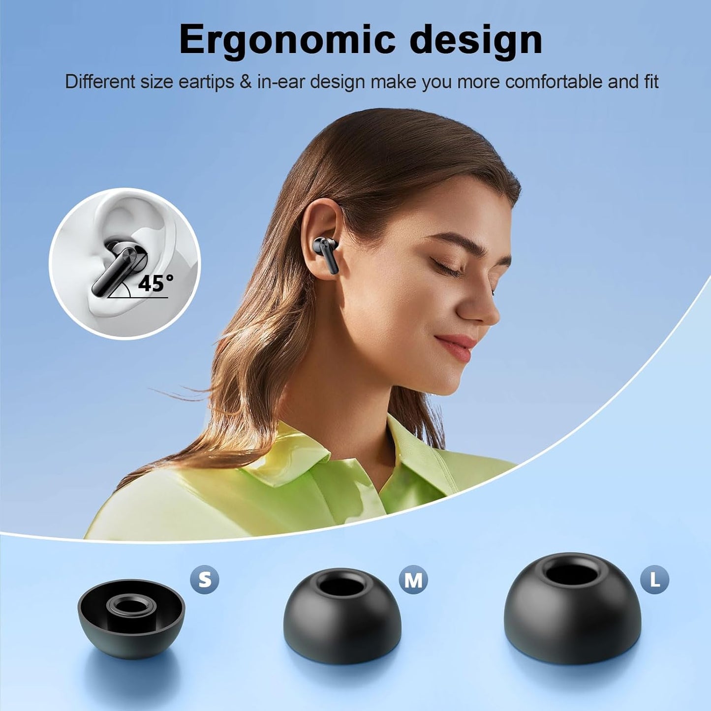 S50 True Wireless Stereo Earbuds – 48H Playtime, ENC Calls, IPX7 Waterproof for Gym & Daily Commute