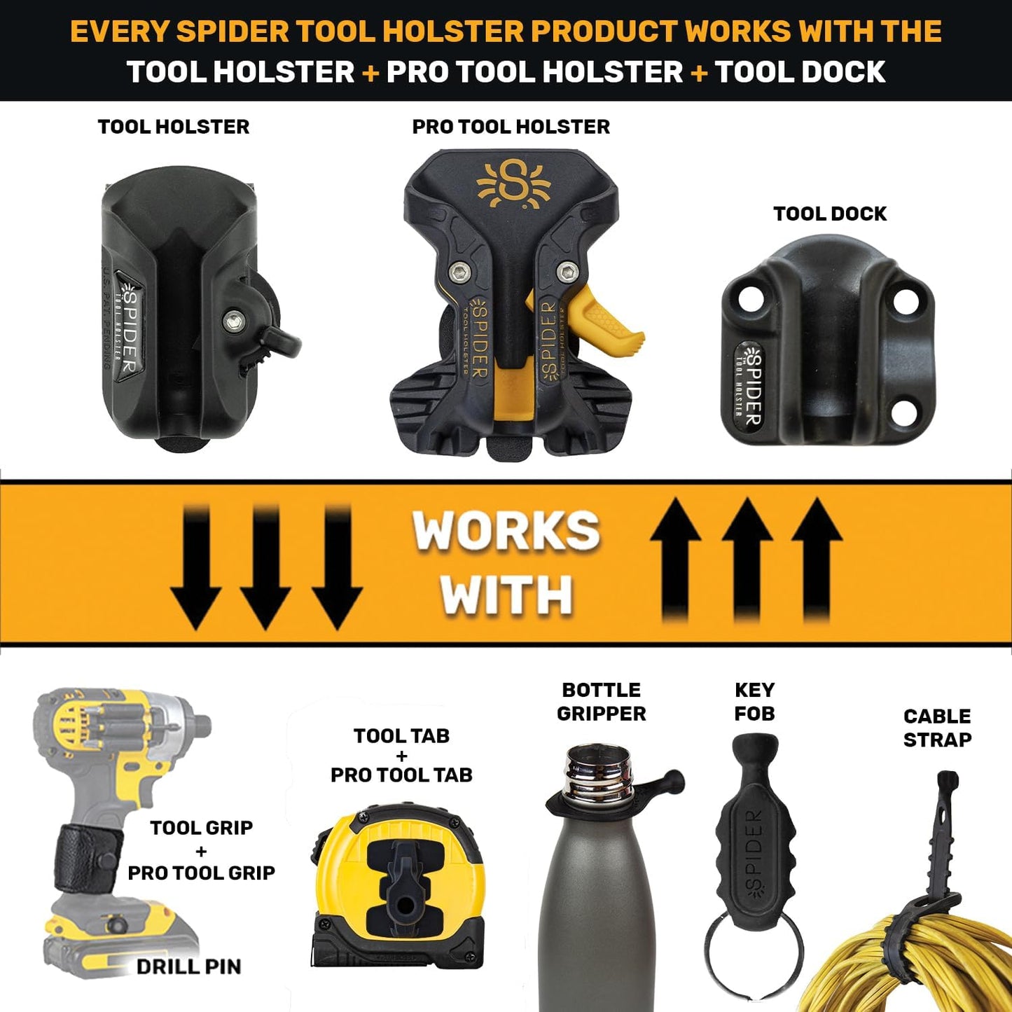 Spider Tool Holster, Compatible With All Major Tool Brands