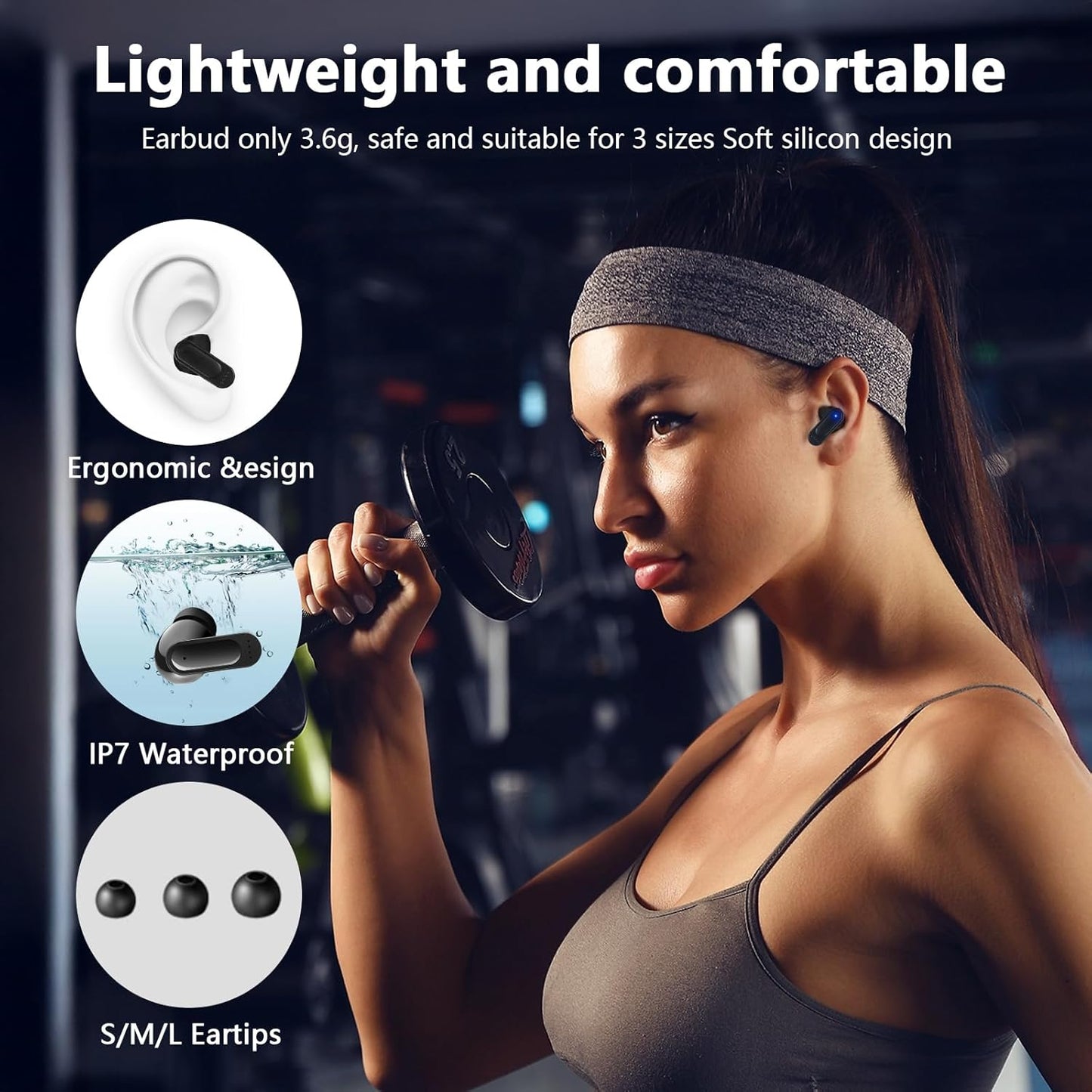 SE60 True Wireless Stereo Earbuds – 50H Playtime, Deep Bass, ANC/ENC, IPX7 Waterproof, Daily Commute & Gym