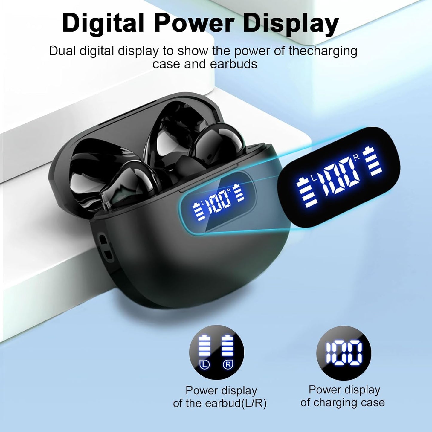 S50 True Wireless Stereo Earbuds – 48H Playtime, ENC Calls, IPX7 Waterproof for Gym & Daily Commute