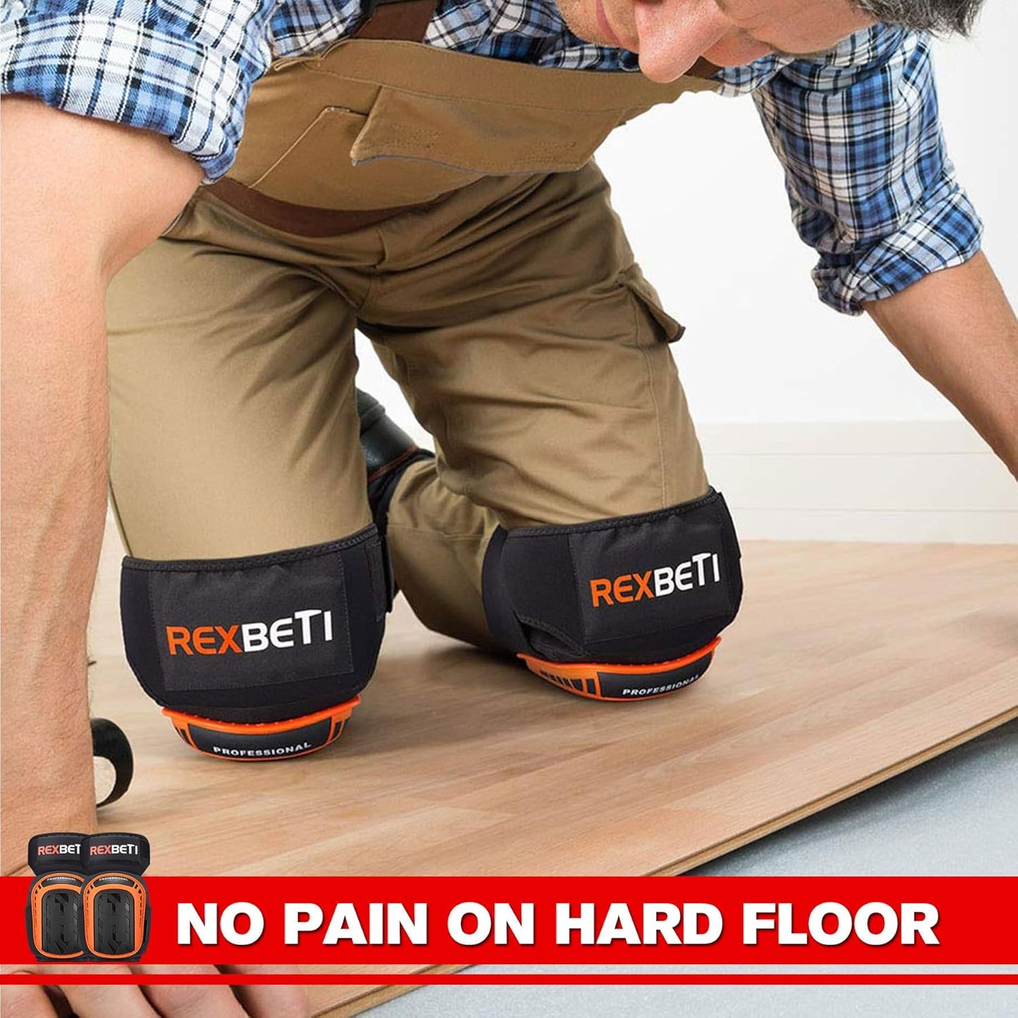REXBETI Knee Gel Pads, Anti-slip Foam for Construction, Gardening, Flooring, and Cleaning