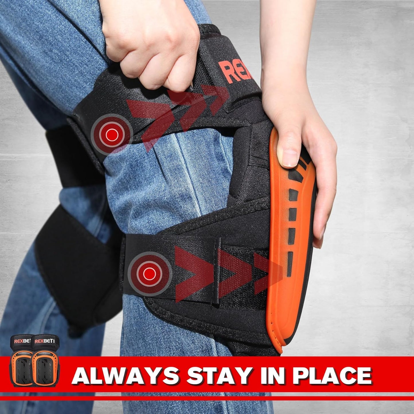 REXBETI Knee Gel Pads, Anti-slip Foam for Construction, Gardening, Flooring, and Cleaning