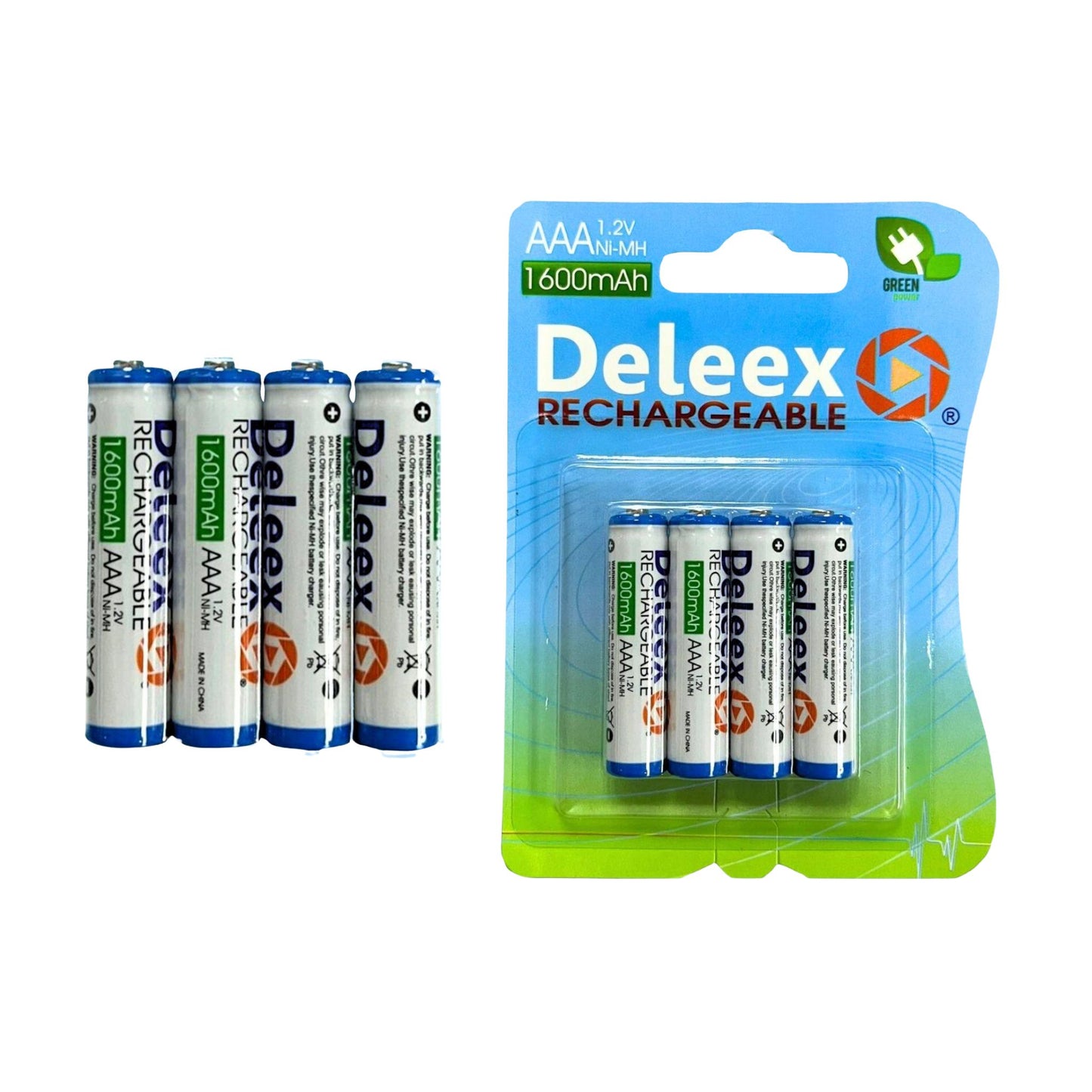 Deleex 1600mAh AAA Rechargeable Battery (4-Pack) – Long-Lasting Power for Everyday Devices