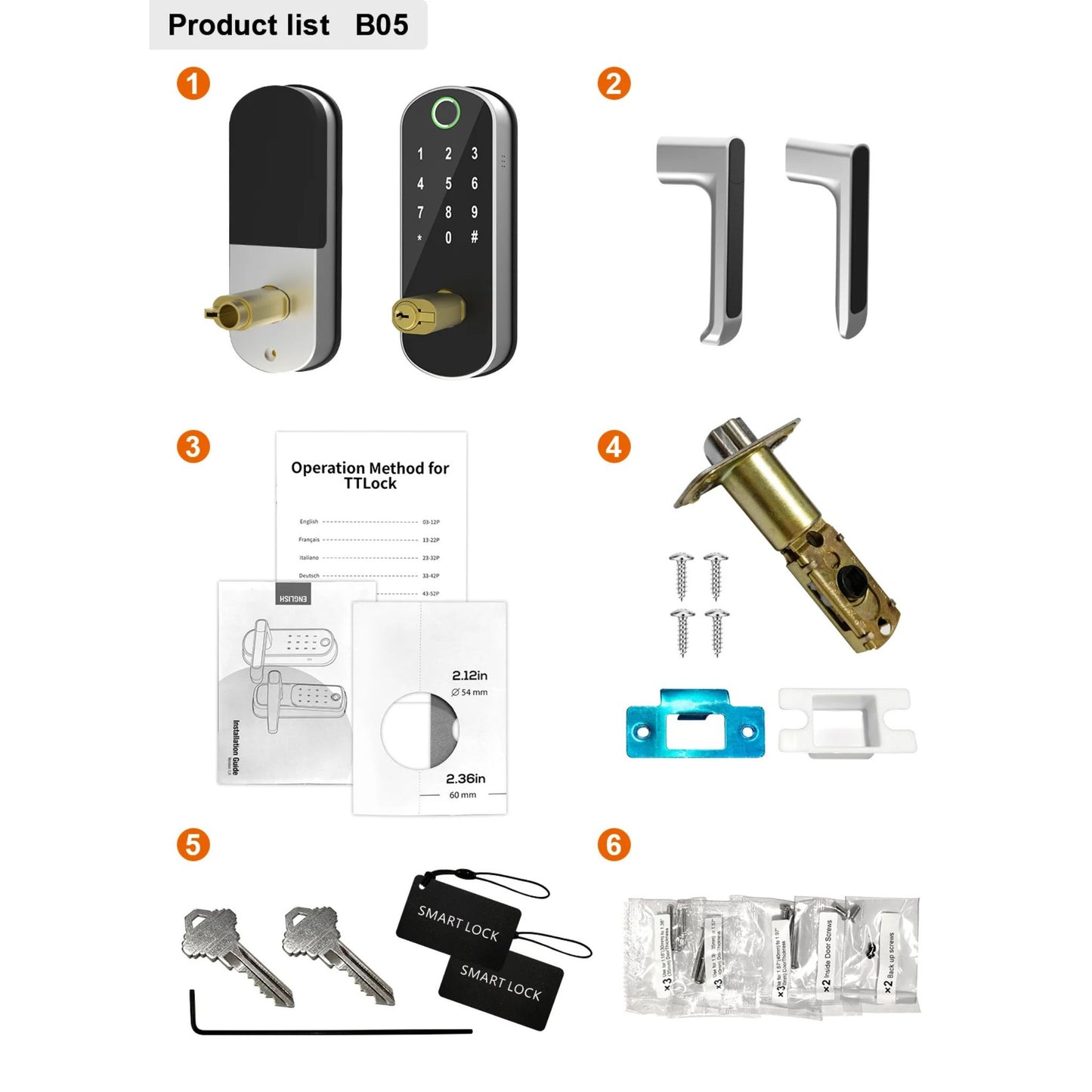 Smart Fingerprint Door Lock, 5-in-1 Keyless Entry, Waterproof, App & Voice Control, Ideal for Homes & Rentals