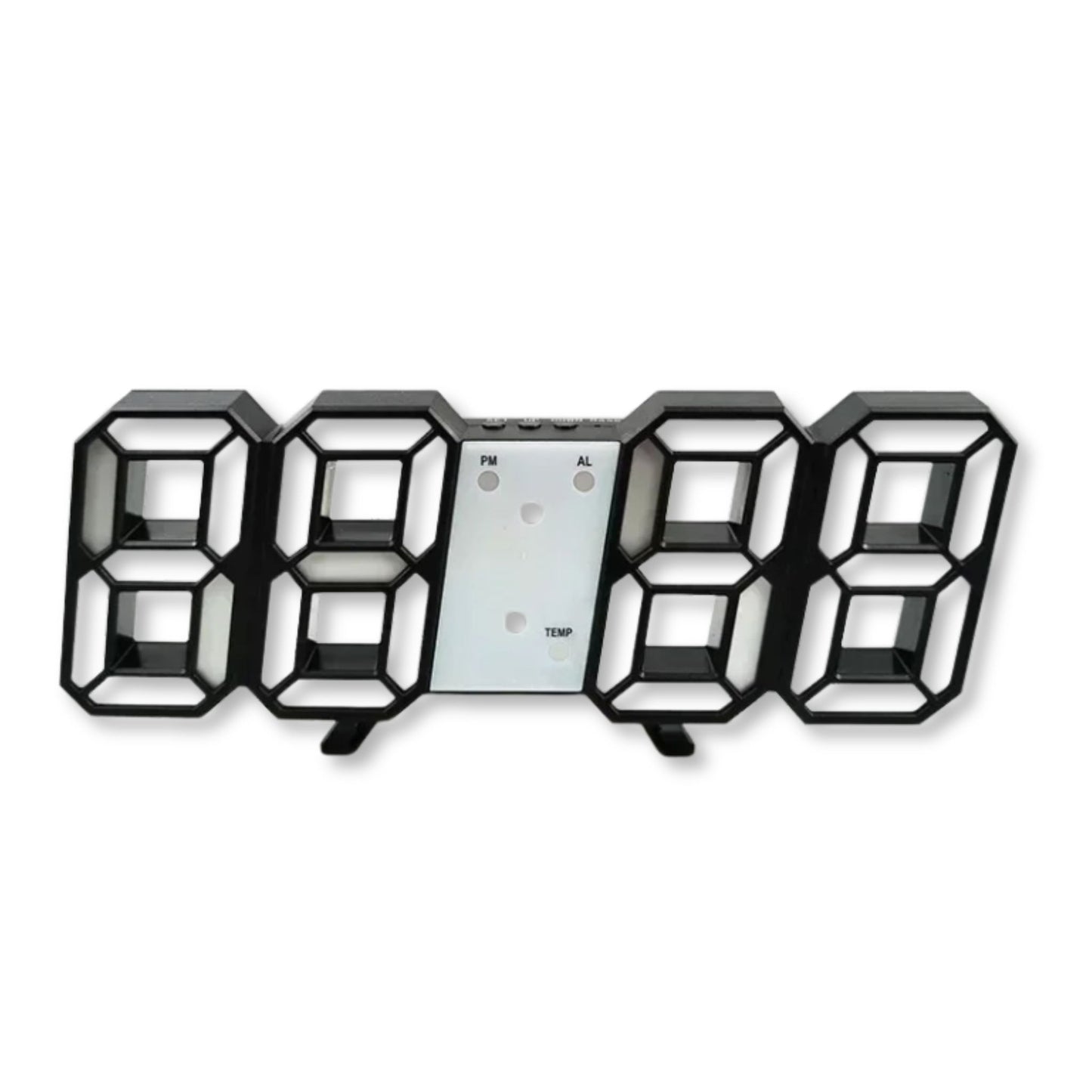 3D LED Digital Wall & Desk Clock, Date, Alarm, Temperature & Display, Adjustable Brightness,