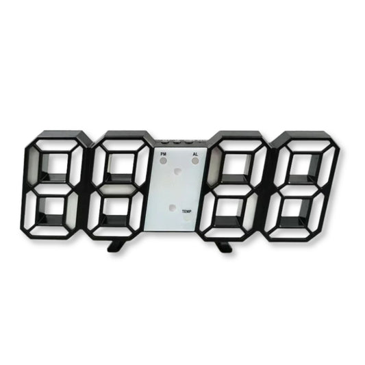 3D LED Digital Wall & Desk Clock, Date, Alarm, Temperature & Display, Adjustable Brightness,