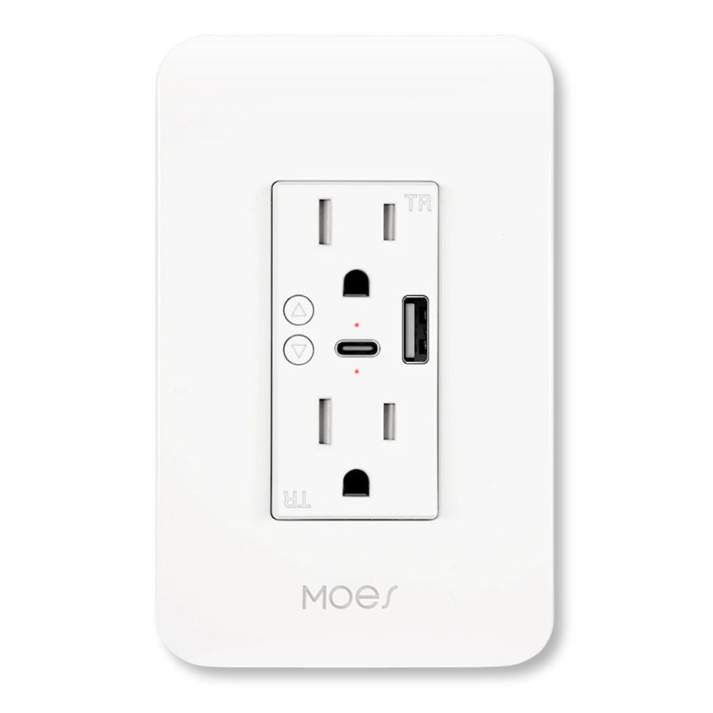 MOES Smart Wall Outlet, Type-C, USB Port, App & Voice Control for Alexa & Google Home