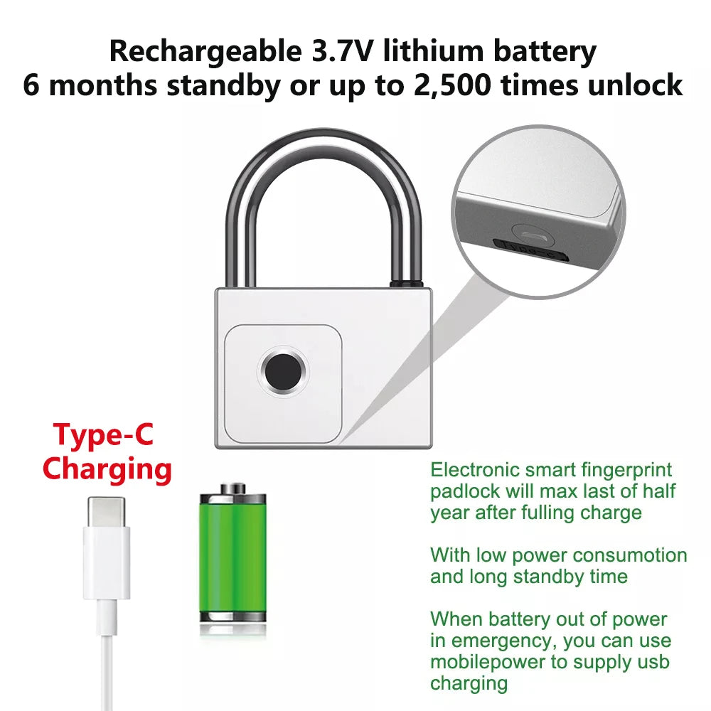 P70 Smart Padlock – Fingerprint & App Unlock for Keyless Security