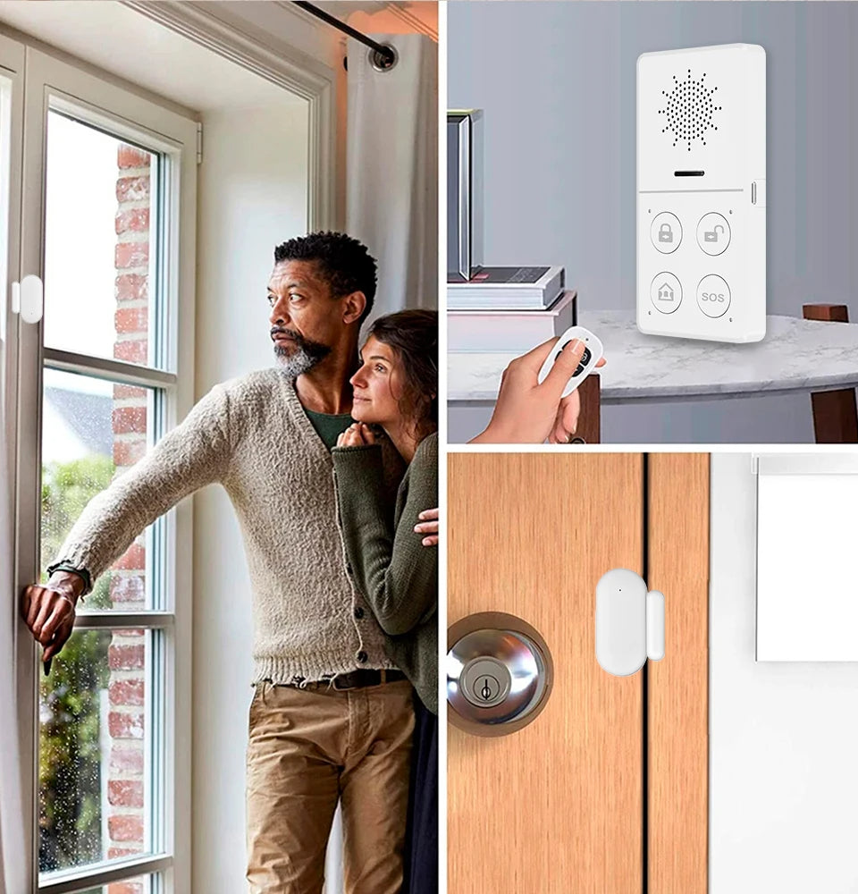 Wi-Fi Smart Burglar Security Alarm System, 130dB Loud Siren, App & Voice Control for Tuya, Smart Life, Alexa & Google Home