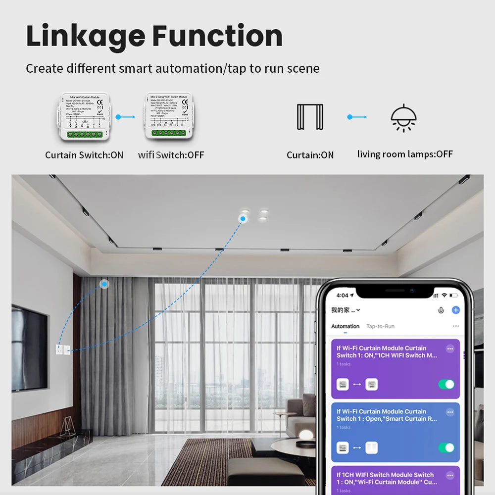Wi-Fi Smart Light Switch Module (1/2/3 Gang) – Hands-Free Voice & App Control for Any Room