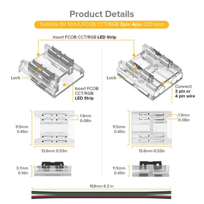 LED Strip Extension Connector with Wire – Extend LED Strips Without Soldering