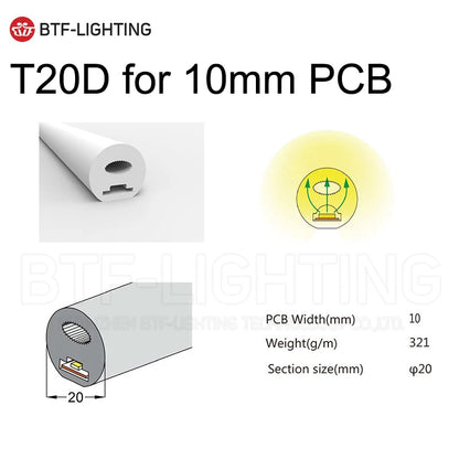 BTF-LIGHTING Neon Silicone Housing – Smooth Dot-Free Neon Light