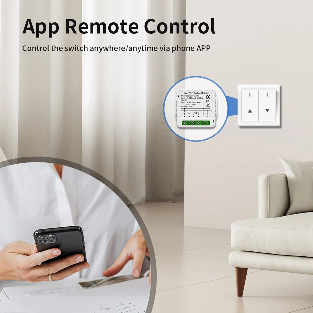 Wi-Fi Smart Light Switch Module (1/2/3 Gang) – Hands-Free Voice & App Control for Any Room