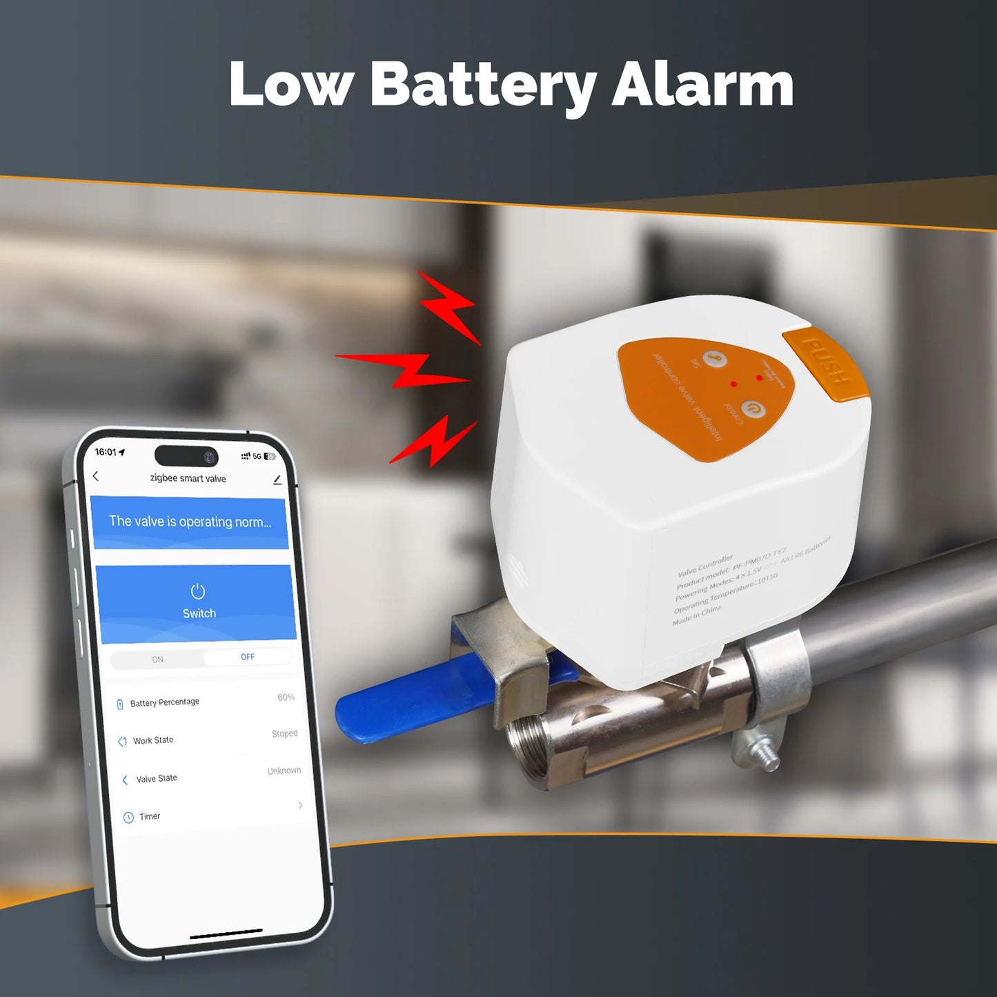 MOES ZigBee Smart Valve Controller – Automatic Gas & Water Shutoff for Home Safety & Leak Protection