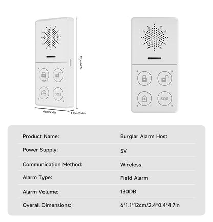 Wi-Fi Smart Burglar Security Alarm System, 130dB Loud Siren, App & Voice Control for Tuya, Smart Life, Alexa & Google Home