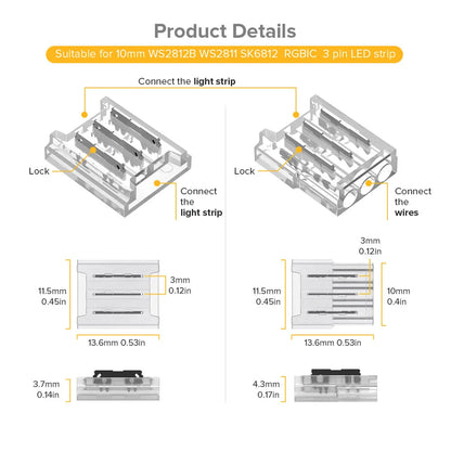 LED Strip Extension Connector with Wire – Extend LED Strips Without Soldering